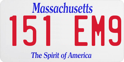 MA license plate 151EM9