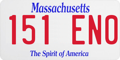 MA license plate 151EN0
