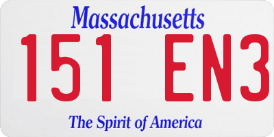 MA license plate 151EN3
