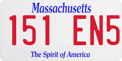 MA license plate 151EN5
