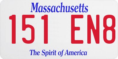 MA license plate 151EN8