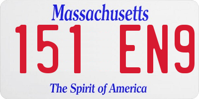MA license plate 151EN9
