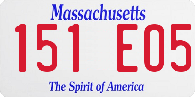 MA license plate 151EO5