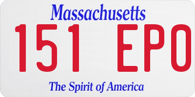 MA license plate 151EP0