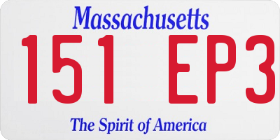 MA license plate 151EP3