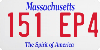 MA license plate 151EP4