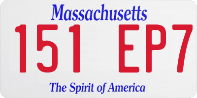 MA license plate 151EP7