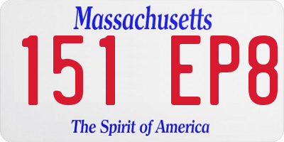 MA license plate 151EP8