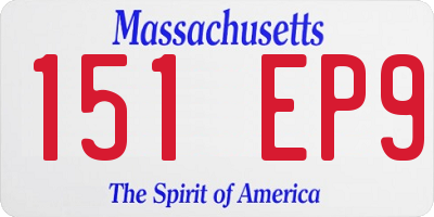 MA license plate 151EP9