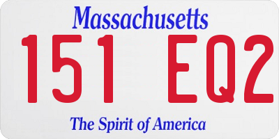 MA license plate 151EQ2