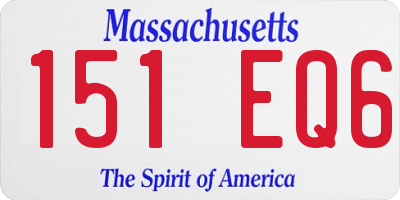 MA license plate 151EQ6