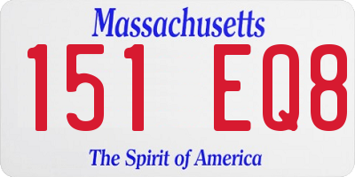 MA license plate 151EQ8