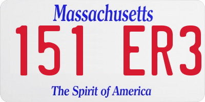 MA license plate 151ER3