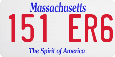 MA license plate 151ER6
