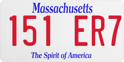 MA license plate 151ER7