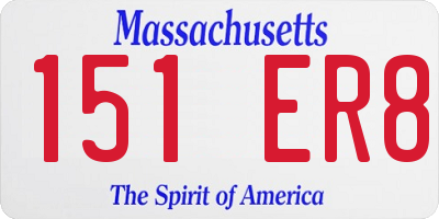 MA license plate 151ER8