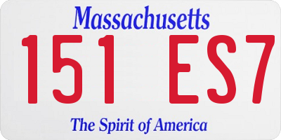MA license plate 151ES7