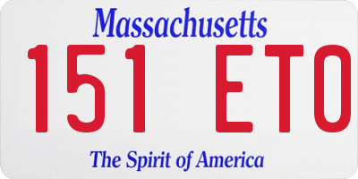 MA license plate 151ET0