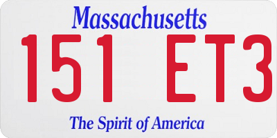 MA license plate 151ET3