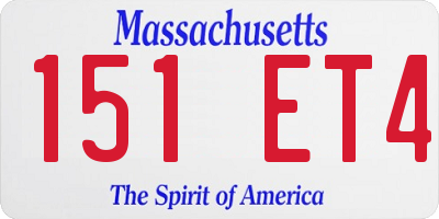 MA license plate 151ET4