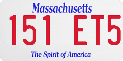 MA license plate 151ET5