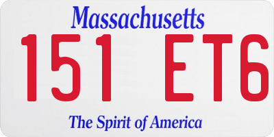 MA license plate 151ET6