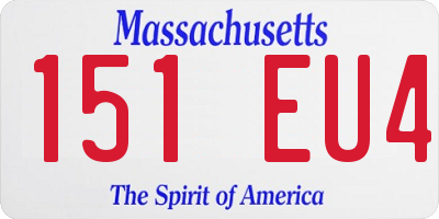 MA license plate 151EU4