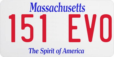 MA license plate 151EV0