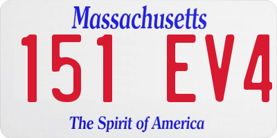 MA license plate 151EV4
