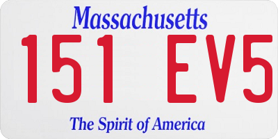 MA license plate 151EV5