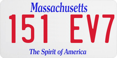 MA license plate 151EV7