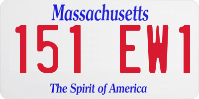 MA license plate 151EW1
