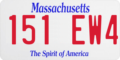 MA license plate 151EW4
