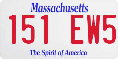 MA license plate 151EW5