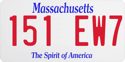 MA license plate 151EW7