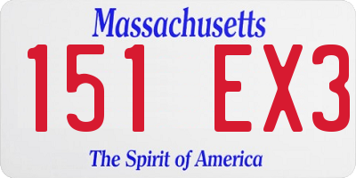 MA license plate 151EX3