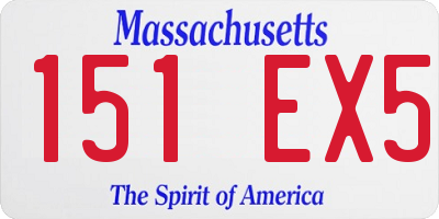 MA license plate 151EX5