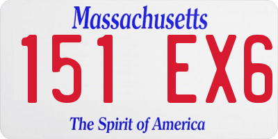 MA license plate 151EX6