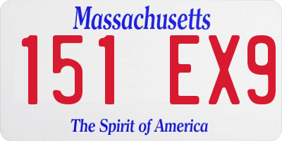 MA license plate 151EX9