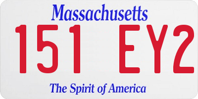 MA license plate 151EY2