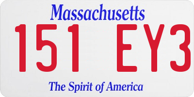 MA license plate 151EY3