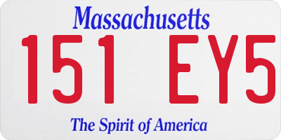 MA license plate 151EY5