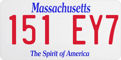 MA license plate 151EY7