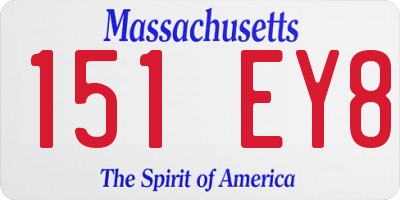 MA license plate 151EY8