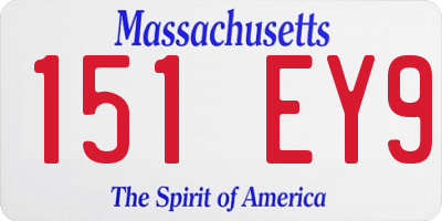 MA license plate 151EY9