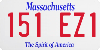 MA license plate 151EZ1
