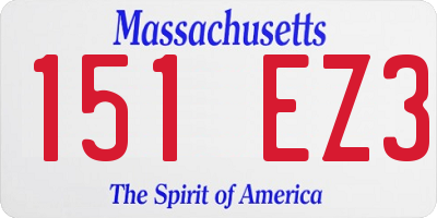 MA license plate 151EZ3