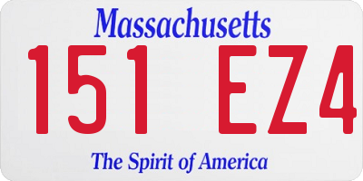 MA license plate 151EZ4
