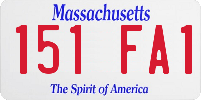 MA license plate 151FA1