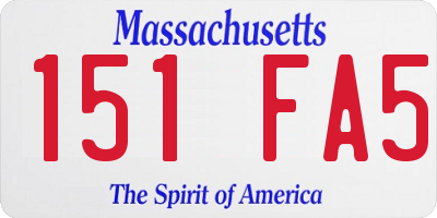 MA license plate 151FA5